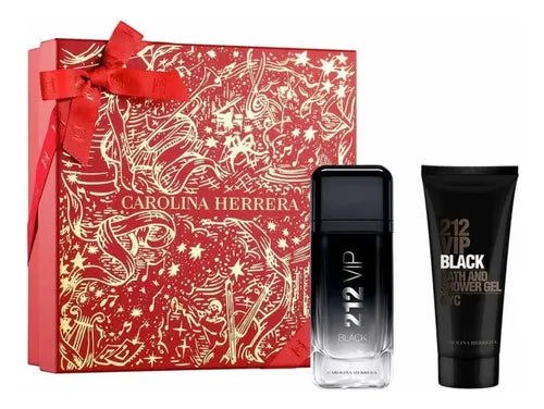 Kit Perfume Masculino 212 Vip Black De Carolina Herrera Edp 100ml + Shower Gel 100ml